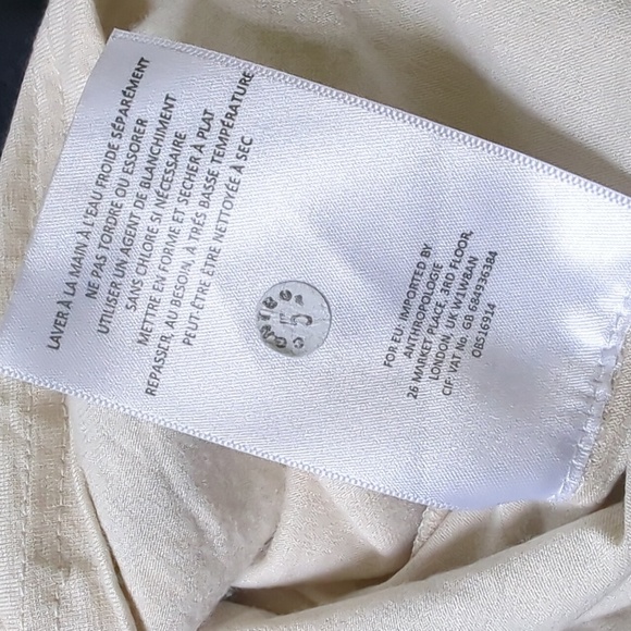 ANTHRO I Navy Blue & Ivory Cream Striped Haven Shift Dress by Maeve, S - Picture 7 of 14